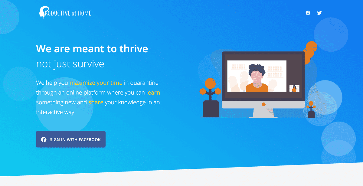 ProductiveAtHome Landing Page